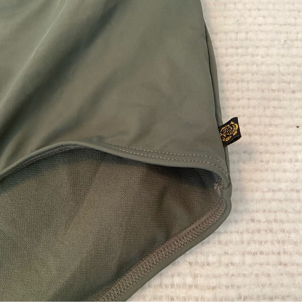NWT High-Waist Olive Green Swim Bottoms - Picture 3 of 6